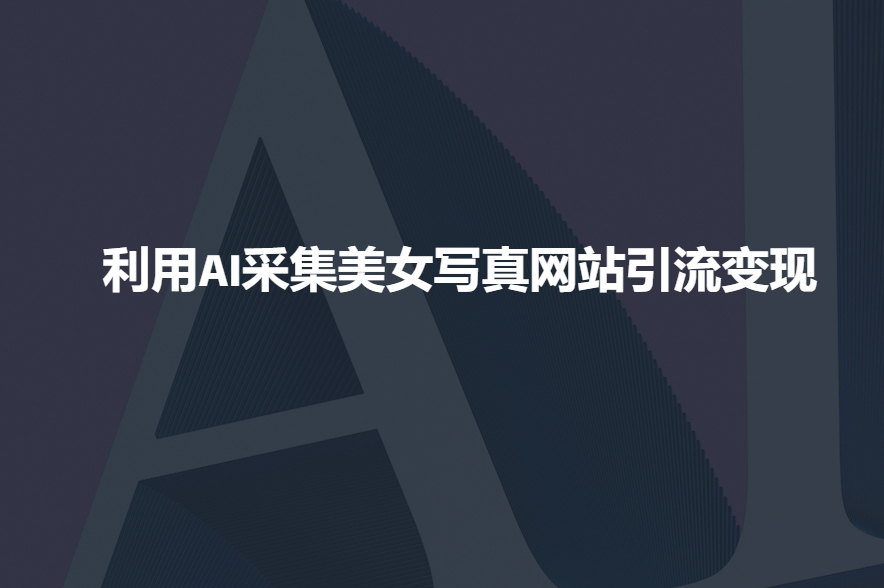 利用AI采集美女写真网站引流变现，引流嘎嘎的-吾藏分享