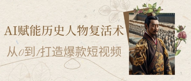 AI赋能历史人物复活术：从0到1打造爆款短视频，7天涨粉10W，小白也能月入过1W-吾藏分享
