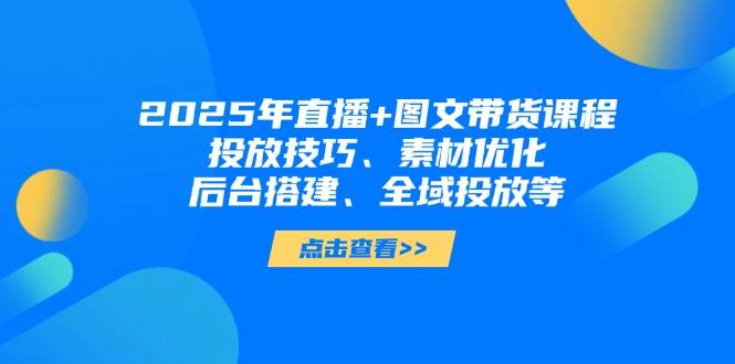 2025年短视频图文带货+直播带货：投放技巧、素材优化、后台搭建、全域投放等-吾藏分享