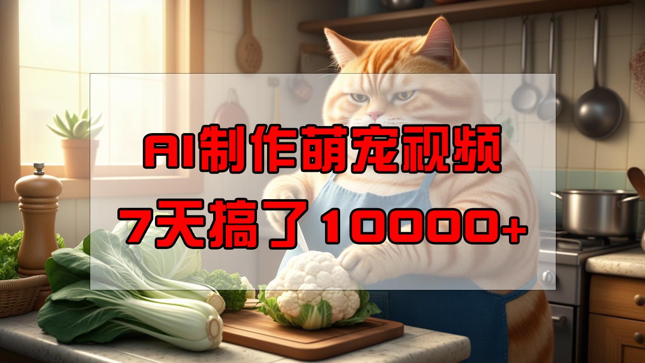 靠AI制作萌宠视频，7天搞了1万+，操作简单门槛低，有手机就行-吾藏分享