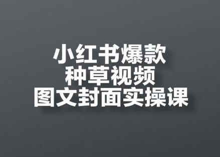 小红书爆款种草视频图文封面实操课，​开店、选品、引流、变现全流程-吾藏分享