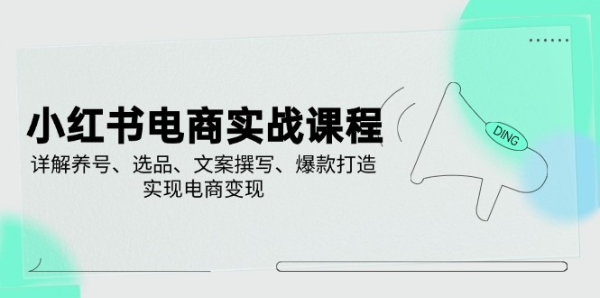 小红书电商实战课程，详解养号、选品、文案撰写、爆款打造，实现电商变现-吾藏分享