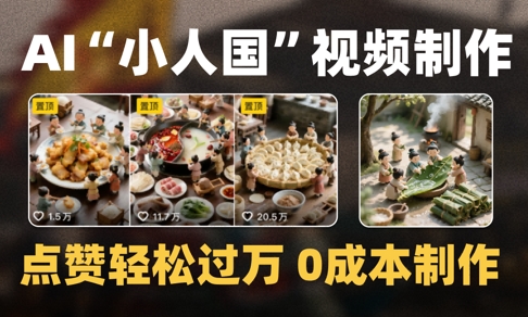 爆款1000W+播放微缩景观迷你小人国AI视频0成本制作全流程教学-吾藏分享