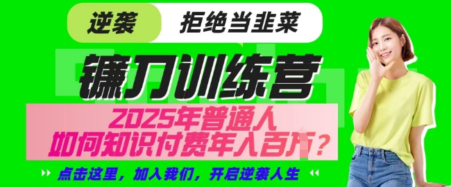 【网创项目终点站-镰刀训练营超级IP合伙人】25年普通人如何通过知识付费实现逆袭【揭秘】-吾藏分享