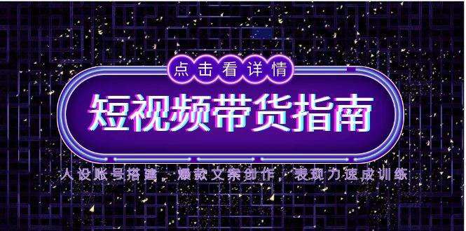 2025短视频带货指南，人设账号搭建，爆款文案创作，表现力速成训练-吾藏分享
