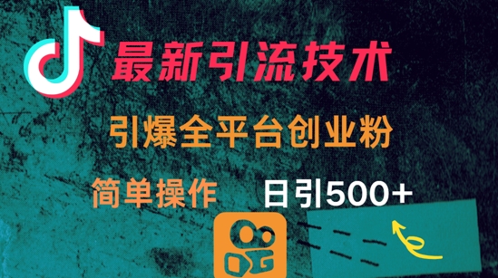 最新引流方法，引爆全平台的一个创业粉，简单操作日引300+-吾藏分享