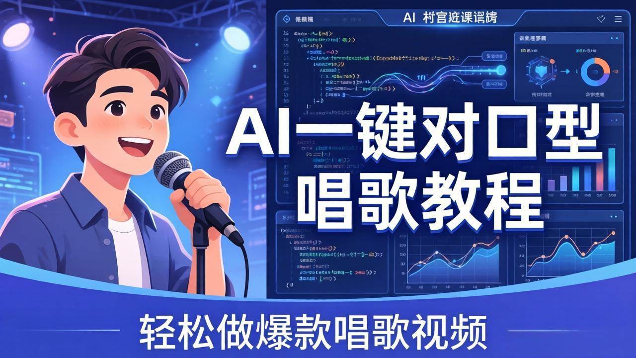 （18118期） AI一键对口型唱歌教程：零基础也能学，素材准备+模型训练+音色转换，轻松做爆款唱歌视频-赚客网赚
