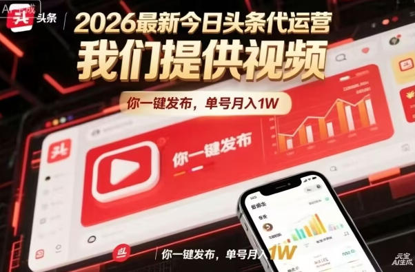 今日头条躺賺模式，你9我1，操作简单，一键发布，单机日入数百，长期合作【揭秘】-赚客网赚