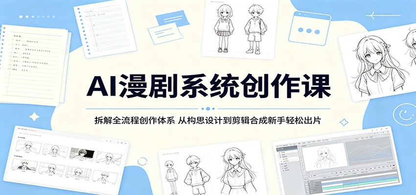 AI漫剧系统创作课：拆解全流程创作体系，从构思设计到剪辑合成新手轻松出片-休闲网赚three