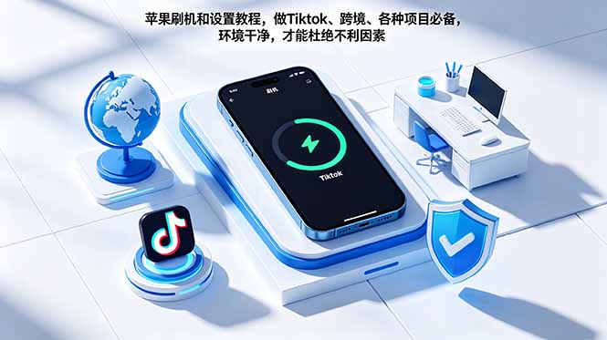 苹果刷机和设置教程，做Tiktok、跨境、各种项目必备，环境干净，才能杜绝不利因素-休闲网赚three