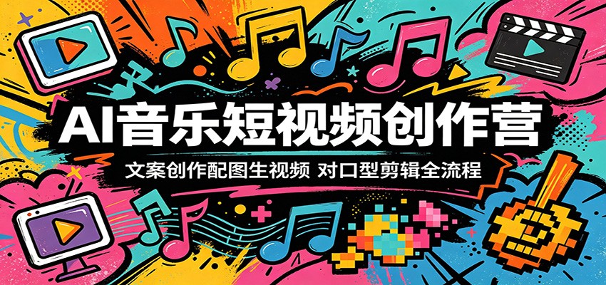 AI音乐短视频创作营：文案创作配图生视频，对口型剪辑全流程-吾藏分享