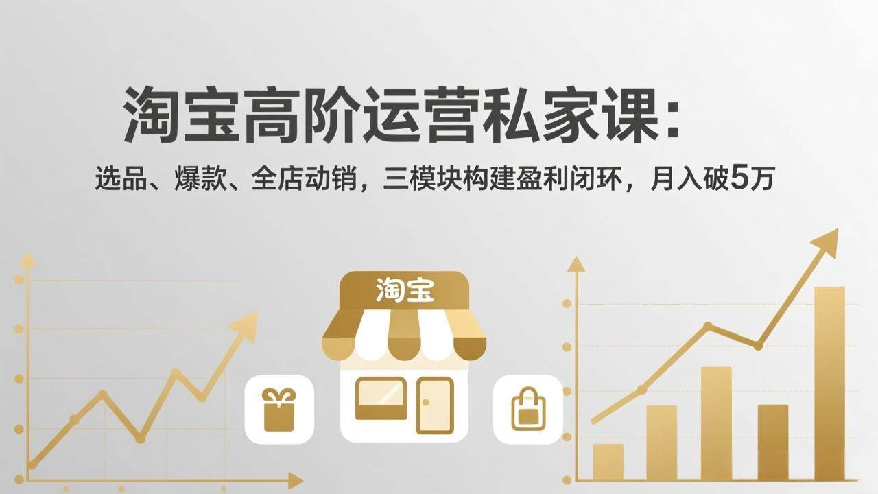 （17904期）淘宝高阶运营私家课（更新26年4月）：选品、爆款、全店动销，三模块构建盈利闭环，月入破5万-吾藏分享