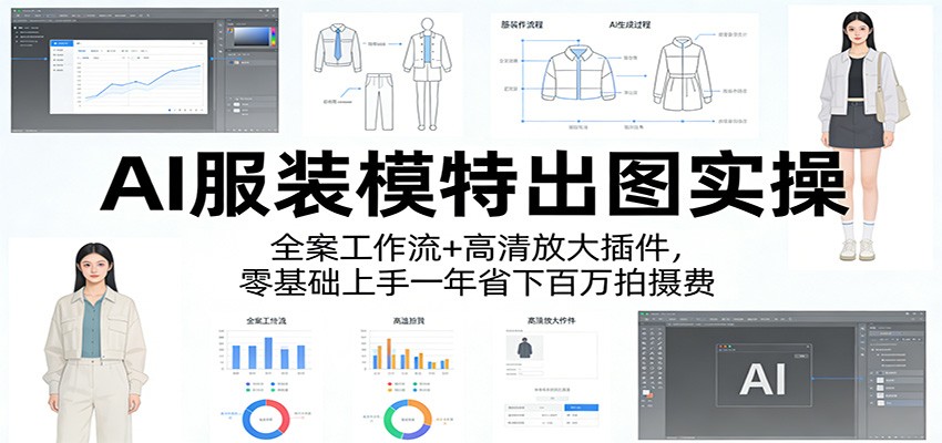 AI服装模特出图实操：全案工作流+ 高清放大插件，零基础上手一年省下百万拍摄费-吾藏分享