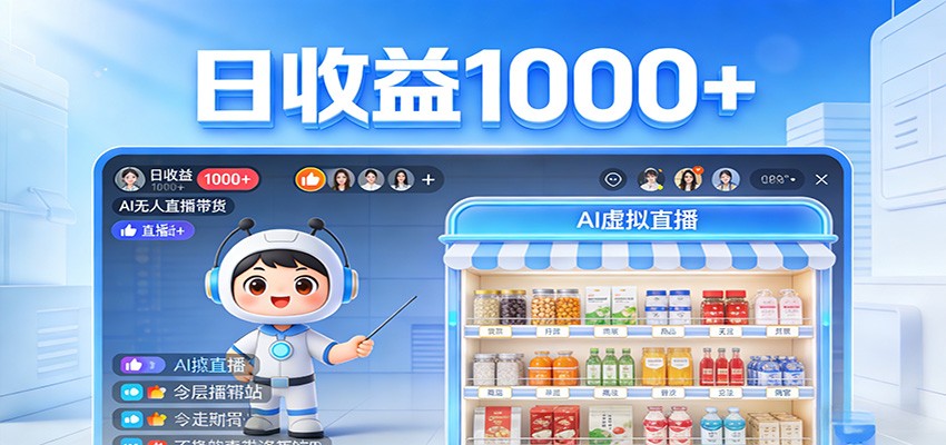 不用露脸不用说话，24小时自动卖货赚钱，全天自动直播，收益看得见-赚客网赚