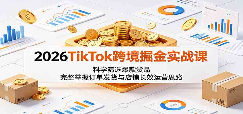 2026TikTok跨境掘金实战课：科学筛选爆款货品，完整掌握订单发货与店铺长效运营思路-雷总联盟