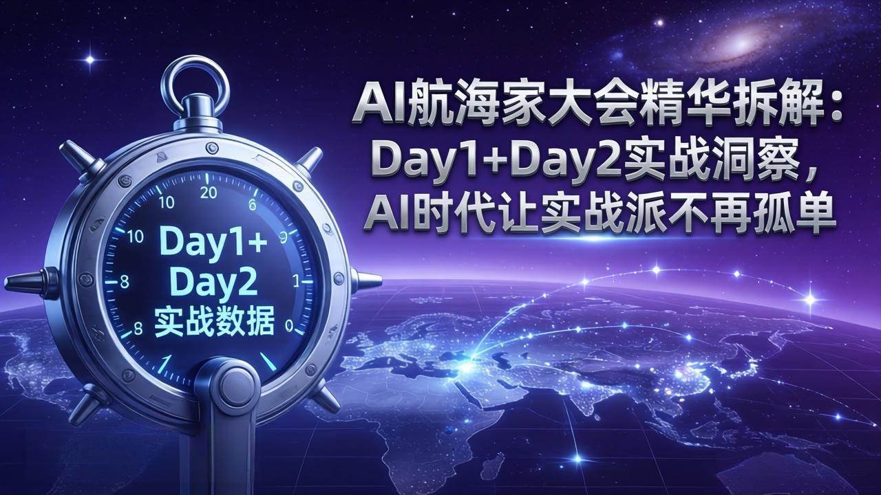 （17867期）AI航海家大会精华拆解：Day1+Day2实战洞察，AI时代让实战派不再孤单-赚客网赚