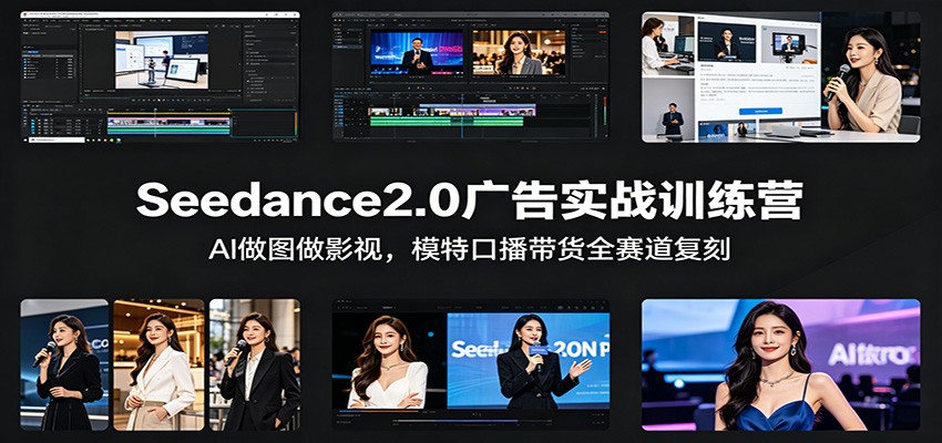 Seedance2.0广告实战训练营：AI做图做影视，模特口播带货全赛道复刻-吾藏分享