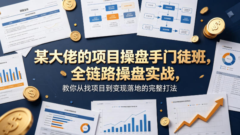 某大佬的项目操盘手门徒班，全链路操盘实战，教你从找项目到变现落地的完整打法-赚客网赚