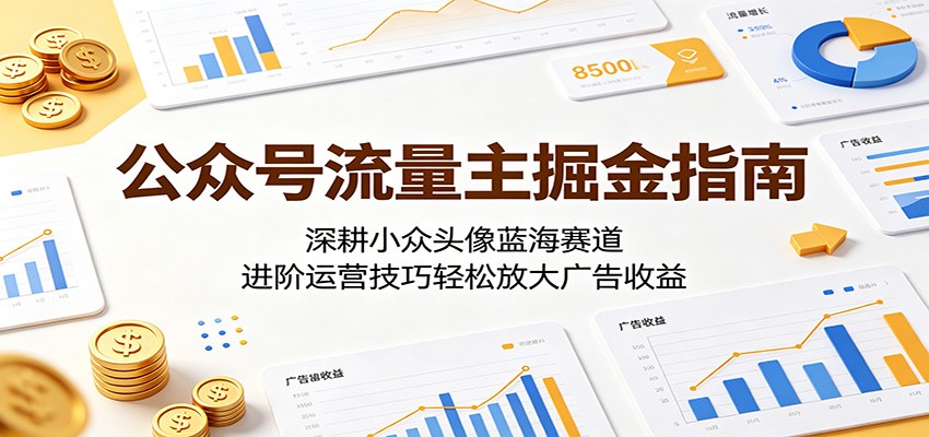 公众号流量主掘金指南：深耕小众头像蓝海赛道，进阶运营技巧轻松放大广告收益-雷总联盟