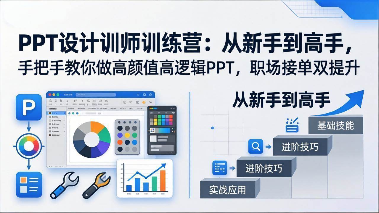 （17886期）PPT设计训师训练营：从新手到高手，手把手教你做高颜值高逻辑PPT，职场接单双提升-吾藏分享