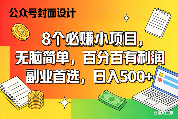 （17911期）8个必赚米的小项目，百分百有利润，无脑简单，副业首选，日入500+-吾藏分享