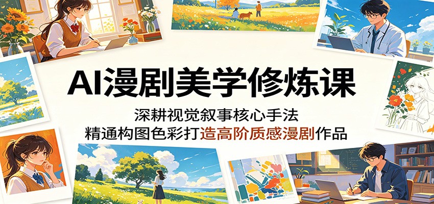 AI漫剧美学修炼课：深耕视觉叙事核心手法，精通构图色彩打造高阶质感漫剧作品-吾藏分享