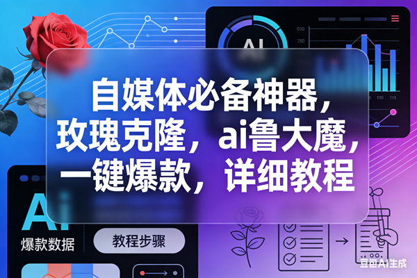 （17766期）玫瑰克隆，ai鲁大魔工具，自媒体必备神器，一键爆款，详细教程。-赚客网赚