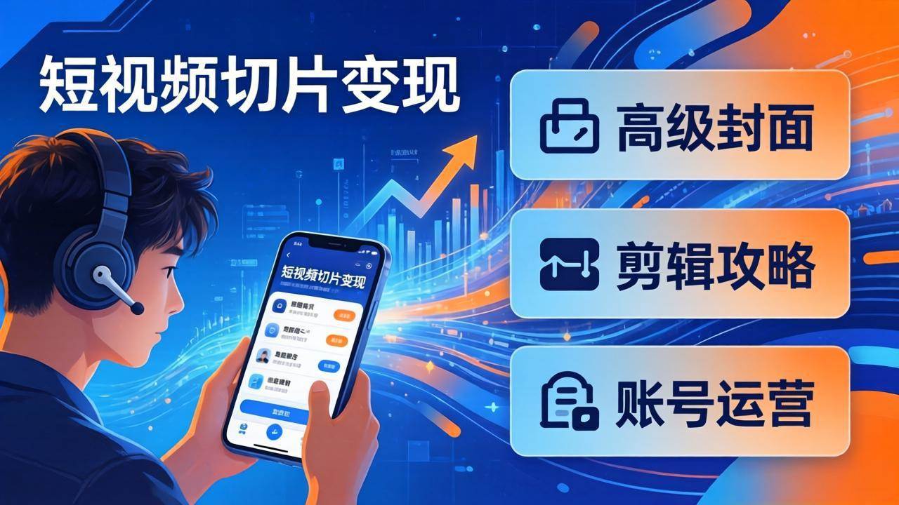 （17758期）短视频切片变现速成班2.0：高级封面+剪辑攻略+账号运营，0基础小白快速入局副业-赚客网赚