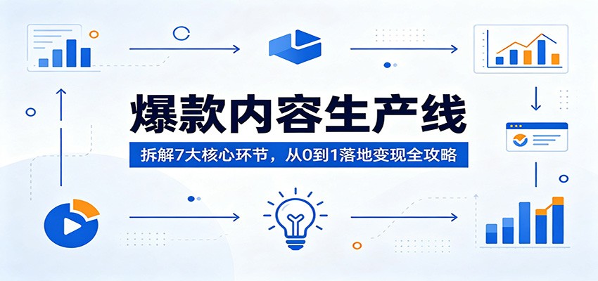 爆款内容生产线：拆解7大核心环节，从0到1落地变现全攻略-赚客网赚