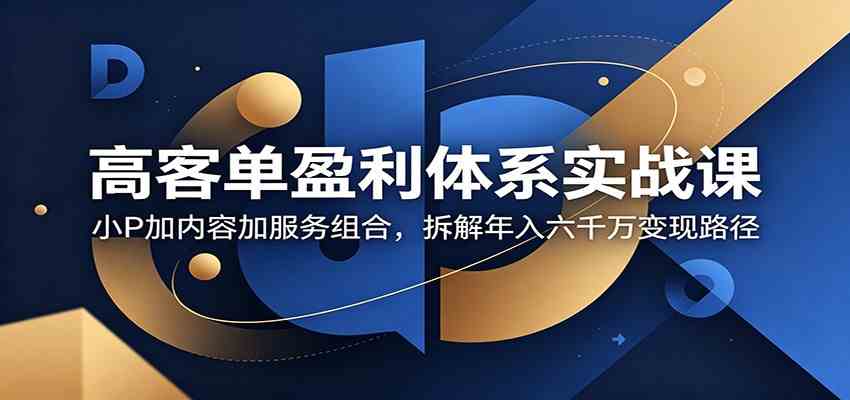 高客单盈利体系实战课：小P加内容加服务组合，拆解年入六千万变现路径-吾藏分享