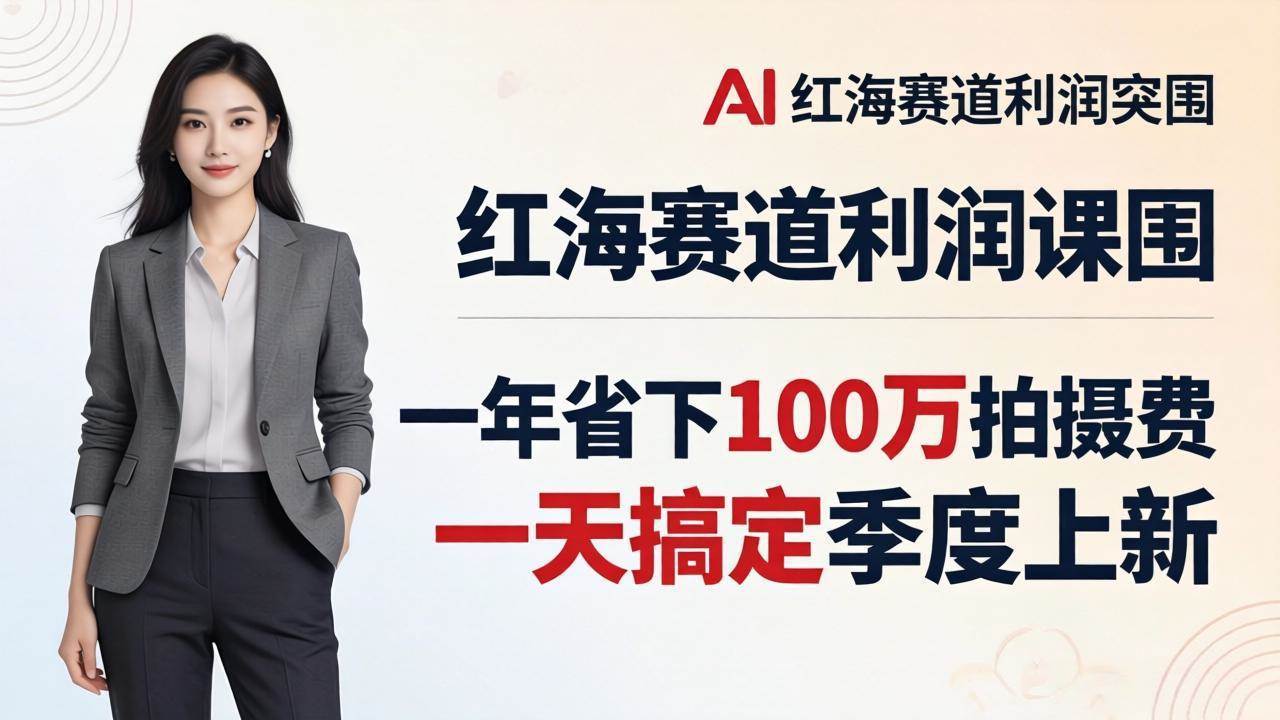 （17884期）服装老板AI模特图课：一年省下100万拍摄费，一天搞定季度上新，红海赛道利润突围-吾藏分享