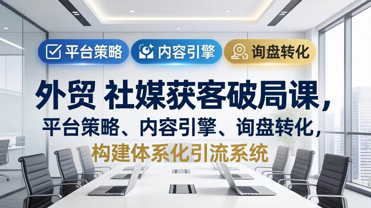 （17901期）外贸 社媒获客破局课，平台策略、内容引擎、询盘转化，构建体系化引流系统（更新26年3月）-吾藏分享