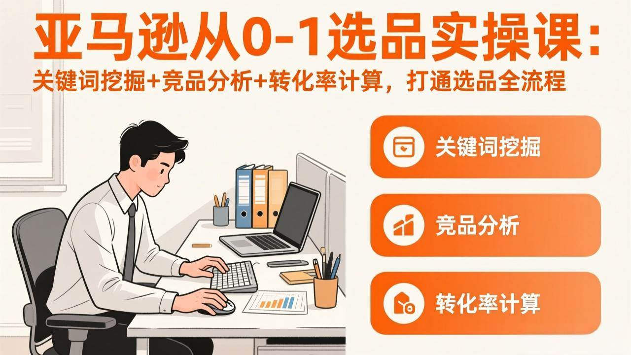 （17567期）亚马逊从0-1选品实操课(更新3月)：关键词挖掘+竞品分析+转化率计算，47节打通选品全流程--