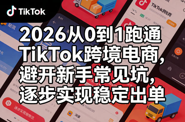 2026从0到1跑通TikTok跨境电商，避开新手常见坑，逐步实现稳定出单-赚客网赚