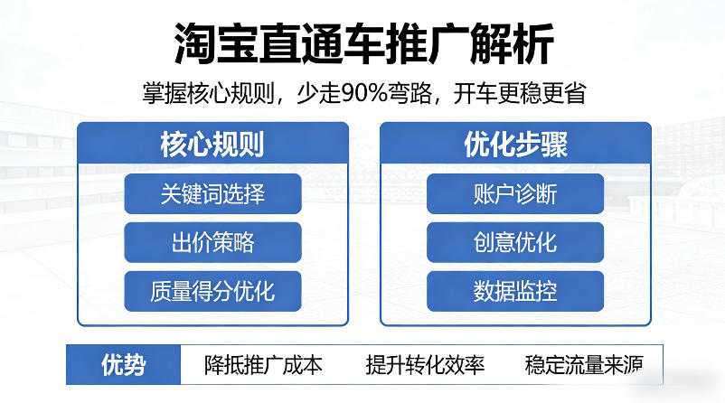 淘宝直通车推广解析，掌握核心规则，少走90%弯路，开车更稳更省-吾藏分享