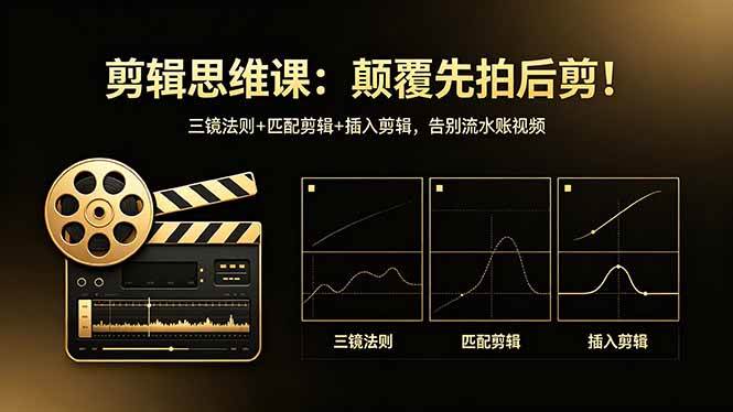 （18285期）剪辑思维课：颠覆先拍后剪！三镜法则+匹配剪辑+插入剪辑，告别流水账视频-赚客网赚