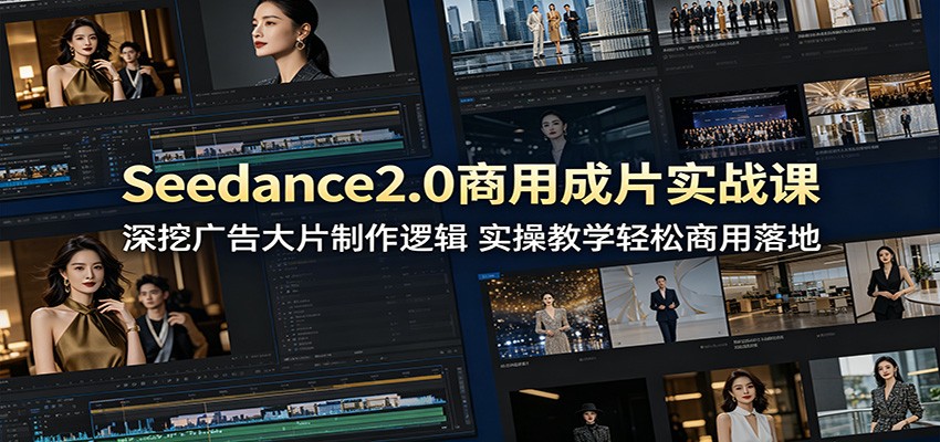 Seedance2.0商用成片实战课：深挖广告大片制作逻辑，实操教学轻松商用落地-吾藏分享
