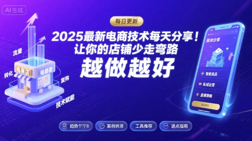 2026最新电商技术每天分享，让你的店铺少走弯路，越做越好(更新26年04月)-吾藏分享