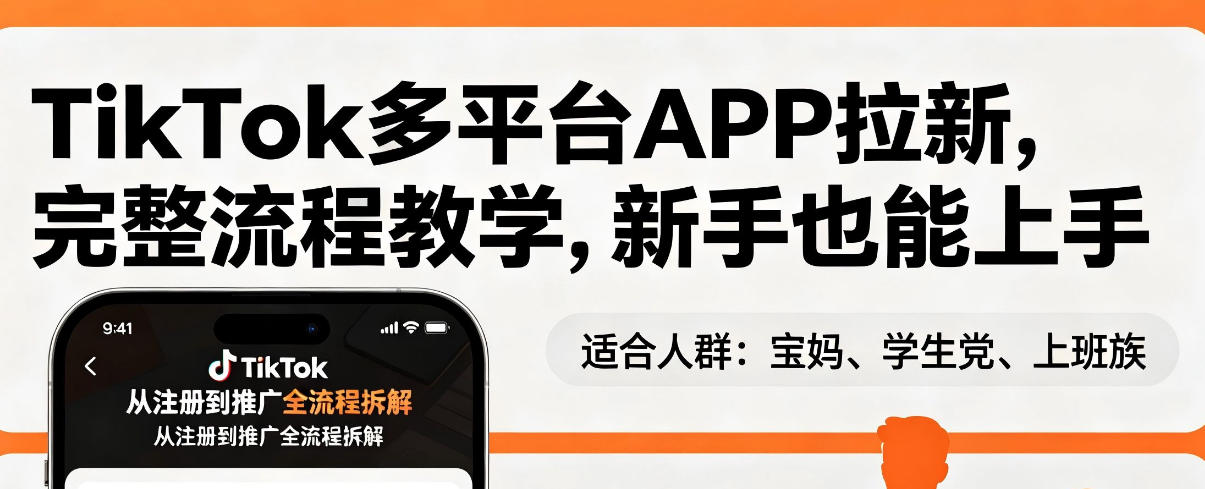 TikTok多平台APP拉新，完整流程教学，新手也能上手，轻松出海搞美金-吾藏分享