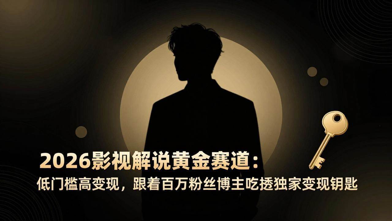 （17721期）2026影视解说黄金赛道：低门槛高变现，跟着百万粉丝博主吃透独家变现钥匙-赚客网赚