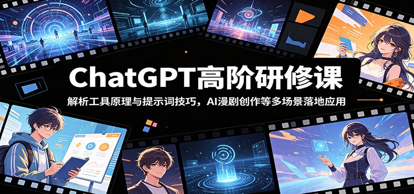 ChatGPT高阶研修课：解析工具原理与提示词技巧，AI漫剧创作等多场景落地应用-吾藏分享