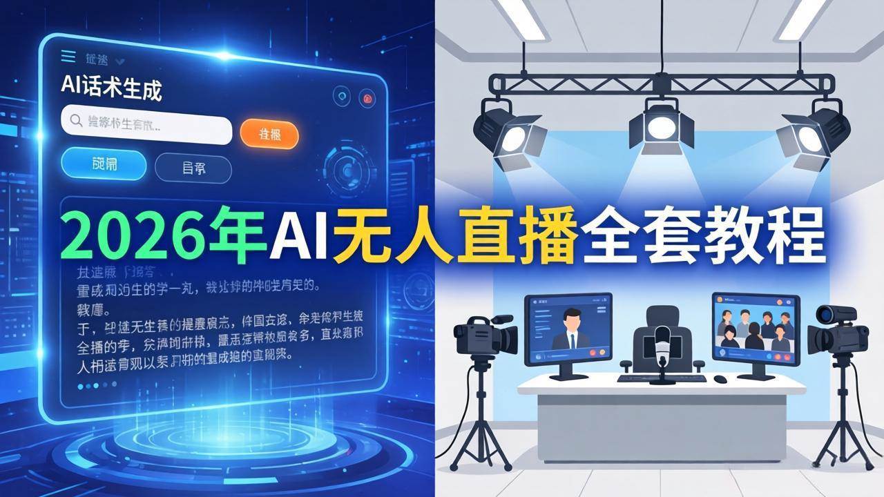 （17953期）2026年AI无人直播全套教程：OBS安装+软件配置+直播间搭建+话术生成+一键开播实操-赚客网赚