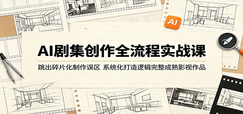 AI剧集创作全流程实战课：跳出碎片化制作误区，系统化打造逻辑完整成熟影视作品-休闲网赚three