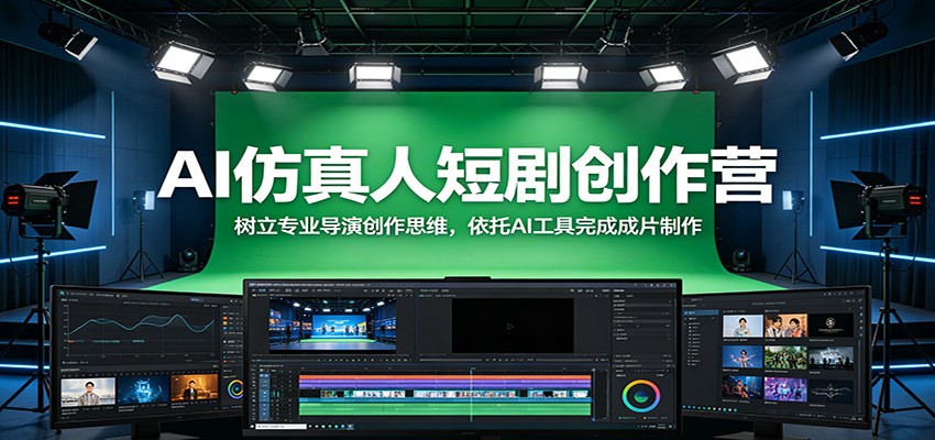 AI仿真人短剧创作营：树立专业导演创作思维，依托AI工具完成成片制作-赚客网赚