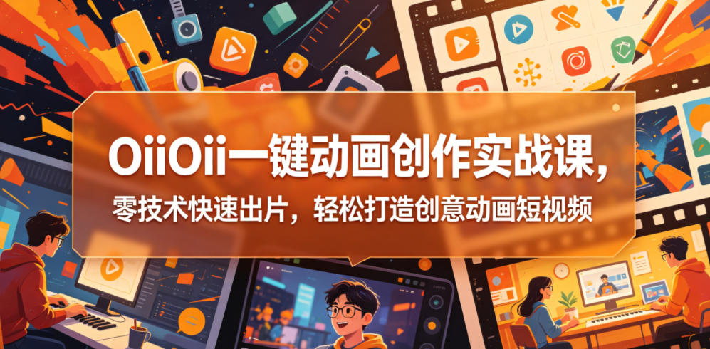 OiiOii一键动画创作实战课，零技术快速出片，轻松打造创意动画短视频-吾藏分享