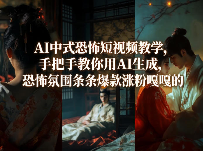 AI中式恐怖短视频教学，手把手教你用AI生成，恐怖氛围条条爆款涨粉嘎嘎的-赚客网赚