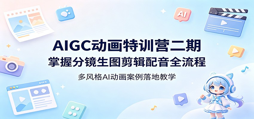 AIGC动画特训营二期：掌握分镜生图剪辑配音全流程，多风格AI动画案例落地教学-吾藏分享