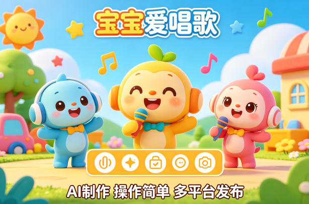 AI制作儿歌动画短视频，可多平台发布，操作简单好上手-赚客网赚