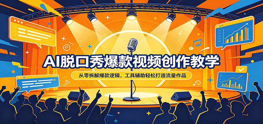 AI脱口秀爆款视频创作教学：从零拆解爆款逻辑，工具辅助轻松打造流量作品-雷总笔记资源网