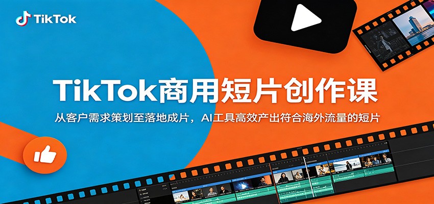 TikTok商用短片创作课：从客户需求策划至落地成片，AI工具高效产出符合海外流量的短片-吾藏分享